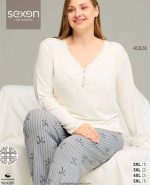 بلوز و شلوار سایز بزرگ نخ پنبه سکسن کد40826