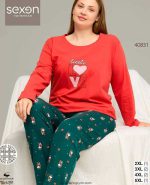 بلوز و شلوار سایز بزرگ نخ پنبه سکسن کد40831
