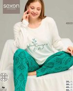 بلوز و شلوار سایز بزرگ نخ پنبه سکسن کد40835
