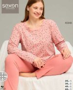 بلوز و شلوار سایز بزرگ نخ پنبه سکسن کد40848