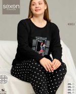 بلوز و شلوار سایز بزرگ نخ پنبه سکسن کد 40853