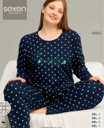 بلوز و شلوار سایز بزرگ نخ پنبه سکسن کد40842