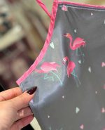 تاپ و شلوار ساتن زنانه کد3-9517 طرح فلامینگو
