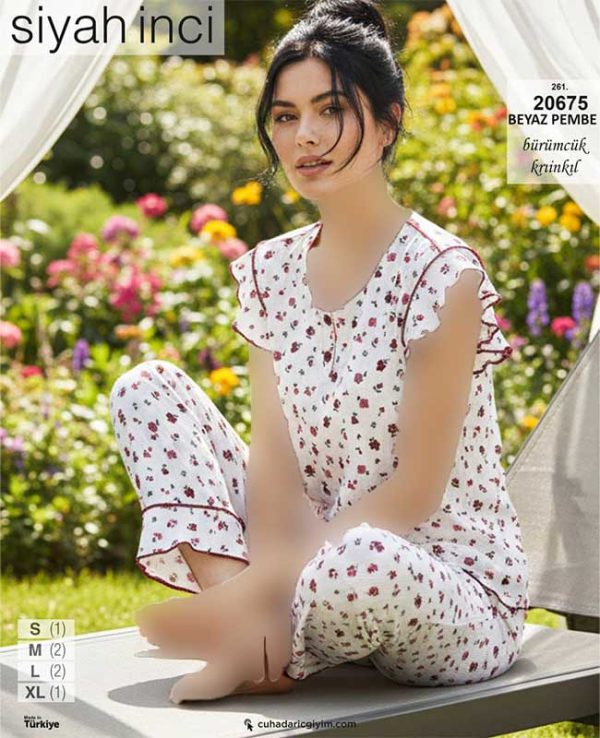 تاپ و شلوار سایز نرمال siyah inci کد 20675
