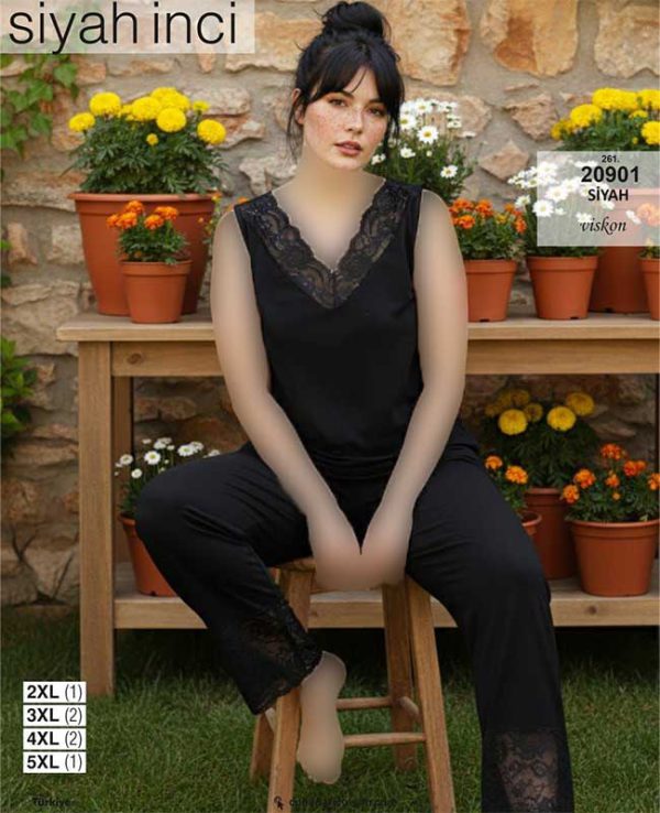 تاپ و شلوار بیگ سایز siyah inci کد 20901