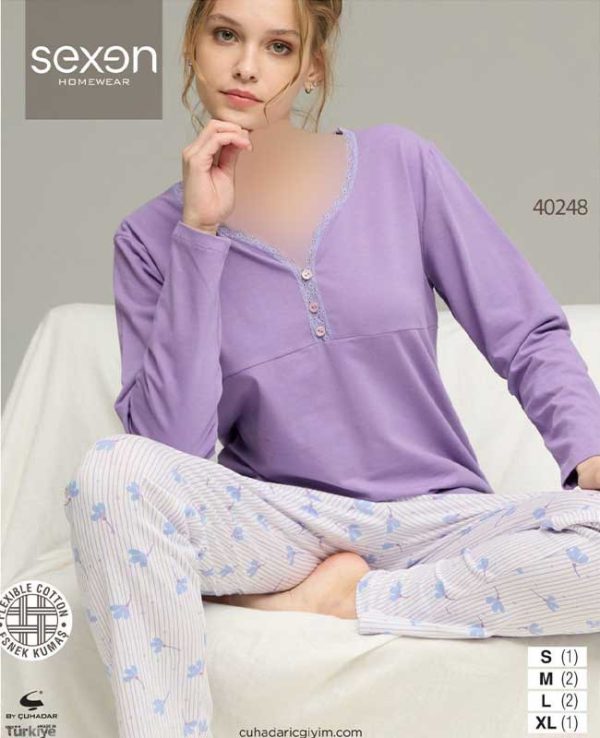 بلوز وشلوار راحتی سکسن کد 40248