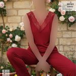 تاپ شلوار زرشکی سایز نرمال سیاه اینجه کد 20751