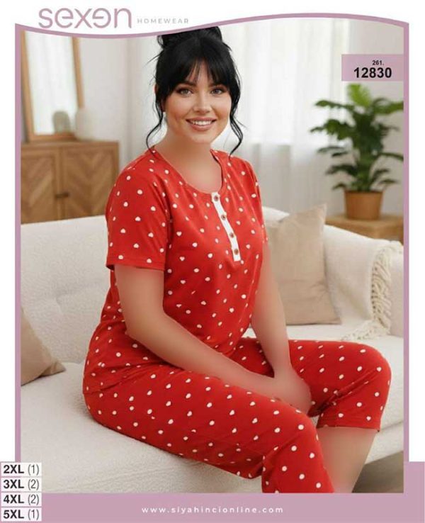 تیشرت شلوارک بیگ سایز sexen کد 12830
