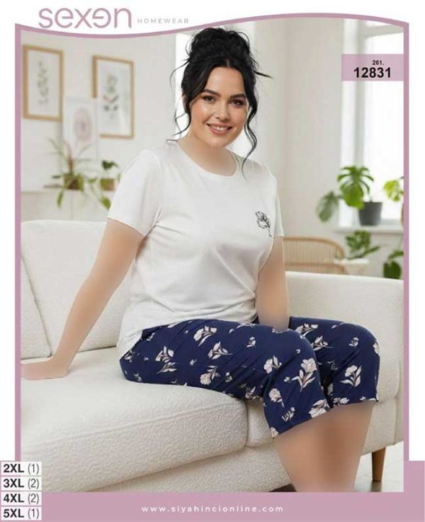 تیشرت شلوارک بیگ سایز sexen کد 12831
