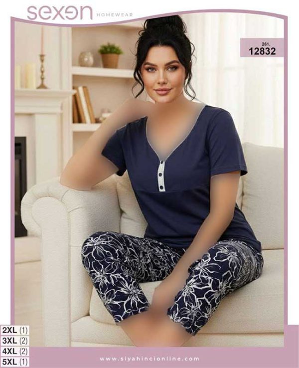تیشرت شلوارک بیگ سایز sexen کد 12832