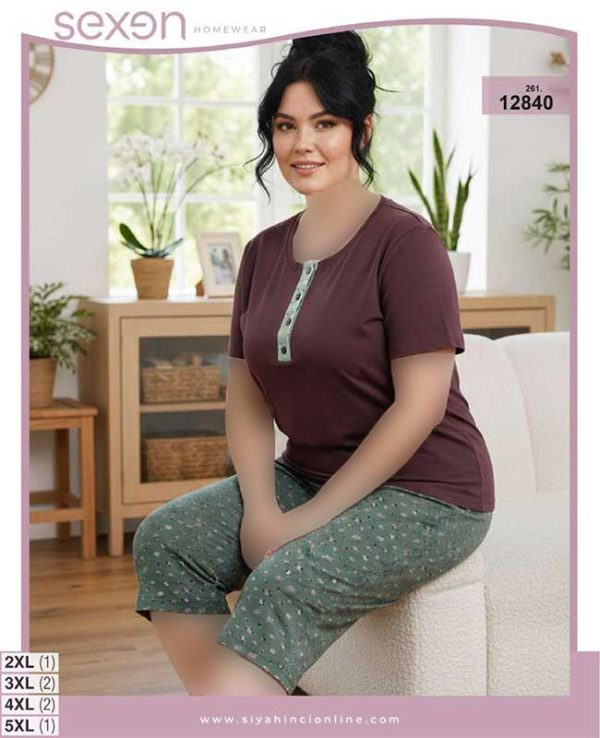 تیشرت شلوارک بیگ سایز sexen کد 12840