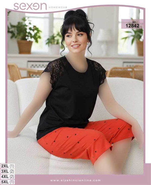 تیشرت شلوارک بیگ سایز sexen کد 12842
