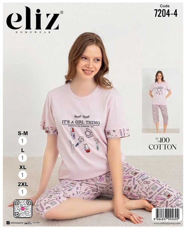 تیشرت شلوارک سایز نرمال زنانه eliz کد 4-7204