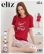 تیشرت شلوارک سایز نرمال زنانه eliz کد 6-7204