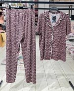 تیشرت و شلوار جلو دکمه siyah inci کد 20966 زرشکی - Image 2