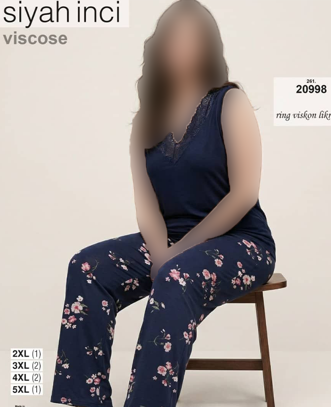 تاپ شلوار بیگ سایز siyah inci کد 20998