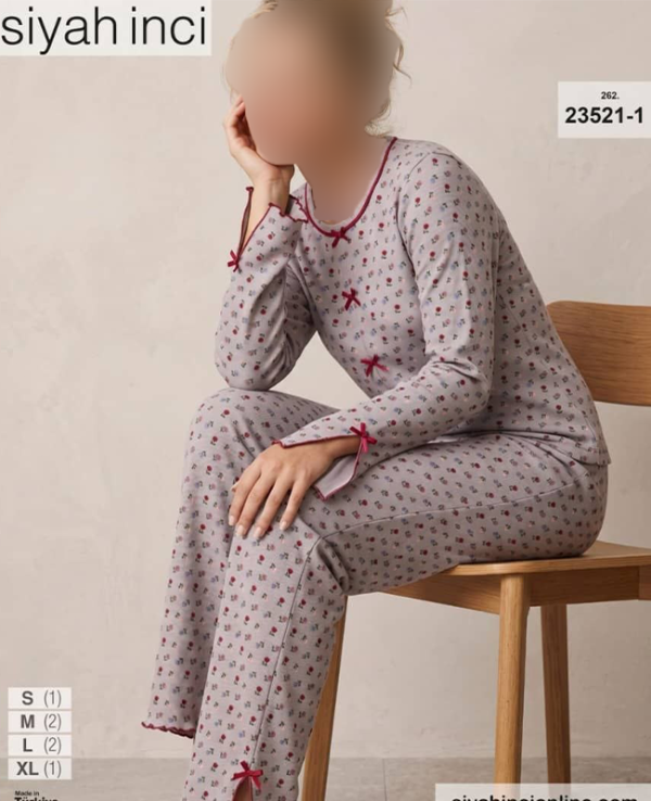 بلوز و شلوار سایز نرمال siyah inci کد 1-23521