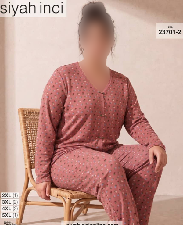 بلوز و شلوار بیگ سایز siyah inci کد 2-23701