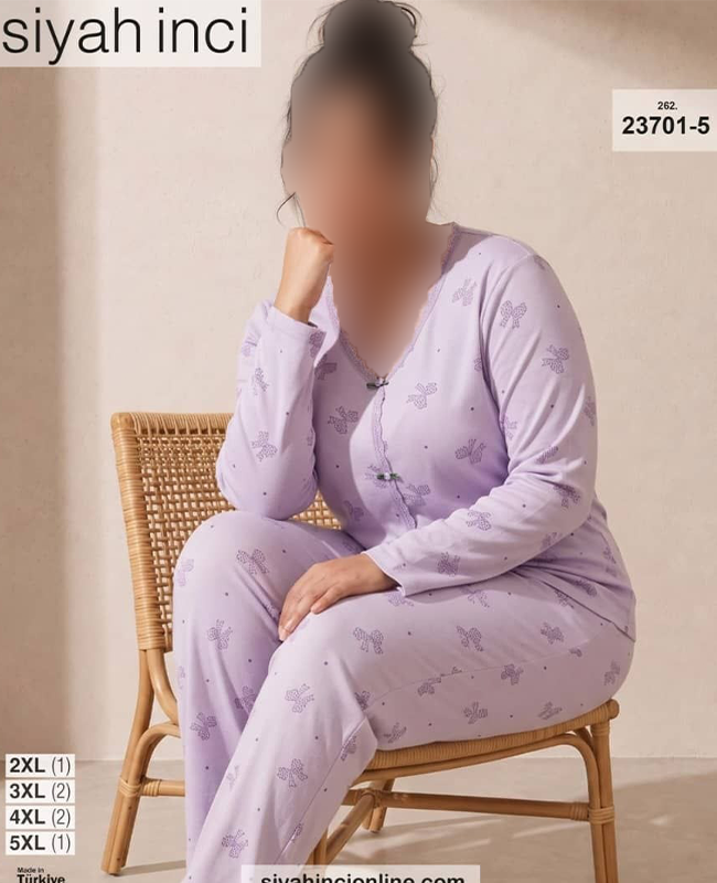 بلوز و شلوار بیگ سایز siyah inci کد 5-23701 بلوز و شلوار بیگ سایز siyah inci کد 5-23701