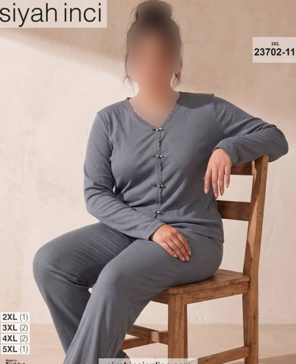 بلوز و شلوار بیگ سایز siyah inci کد 11-23702