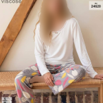 بلوز و شلوار سایز نرمال siyah inci کد 24620
