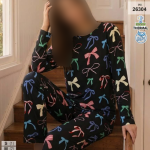 بلوز و شلوار سایز نرمال siyah inci کد 26304