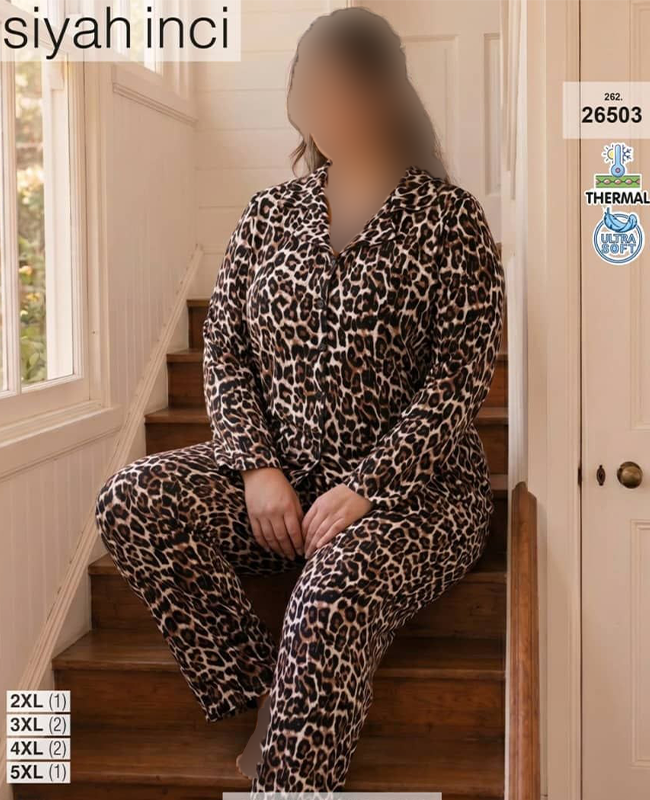 ست پیژامه بیگ سایز siyah inci کد 26503 ست پیژامه بیگ سایز siyah inci کد 26503