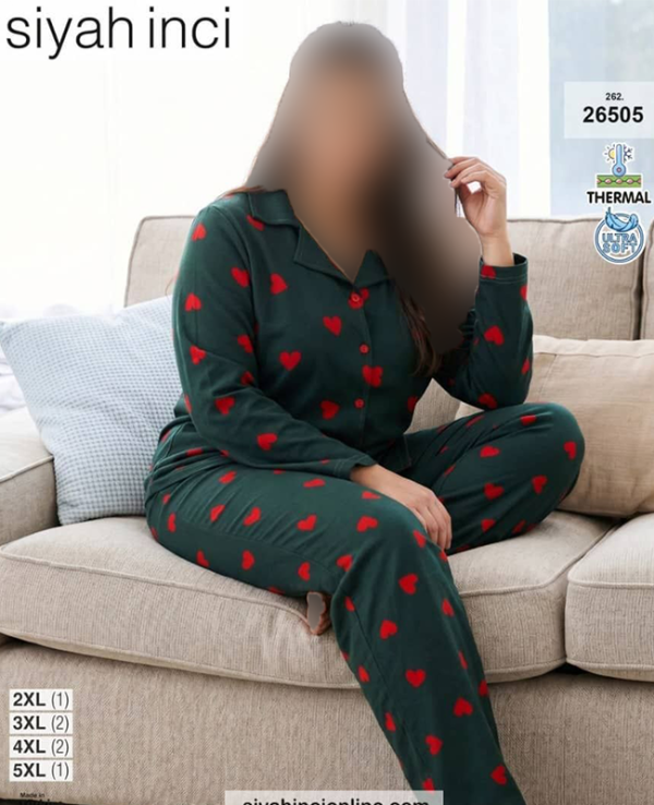 ست پیژامه بیگ سایز siyah inci کد 26505