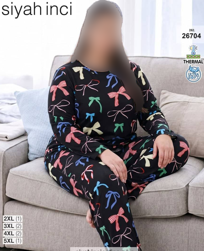 بلوز و شلوار بیگ سایز siyah inci کد 26704