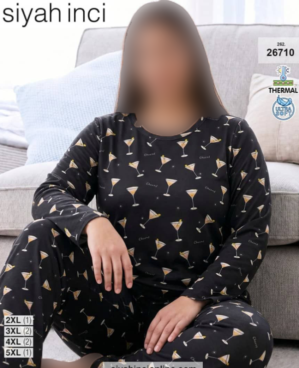 بلوز و شلوار بیگ سایز siyah inci کد 26710