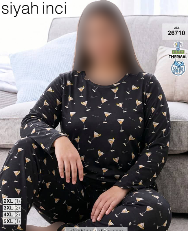 بلوز و شلوار بیگ سایز siyah inci کد 26710