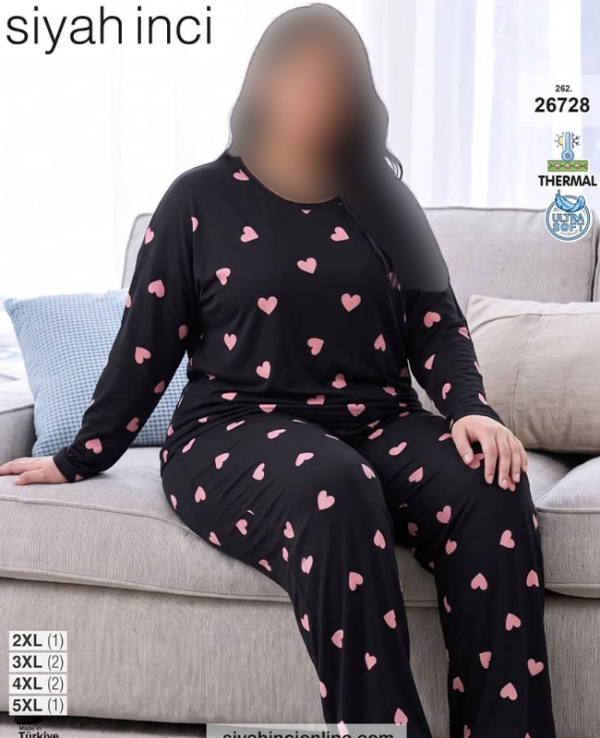 بلوز و شلوار بیگ سایز siyah inci کد 26728