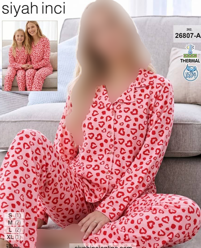 ست پیژامه سایز نرمال siyah inci کد a-26807