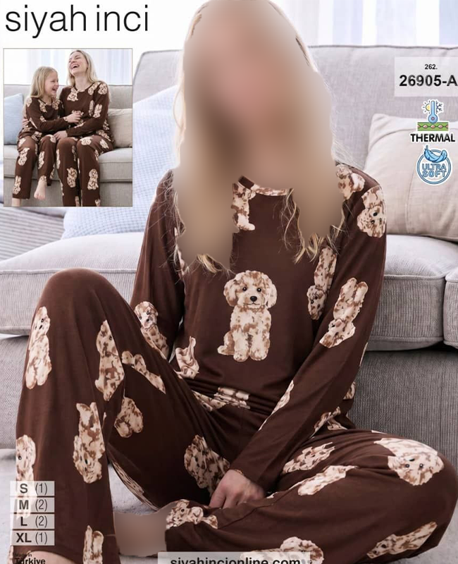 بلوز و شلوار سایز نرمال siyah inci کد 26905-a