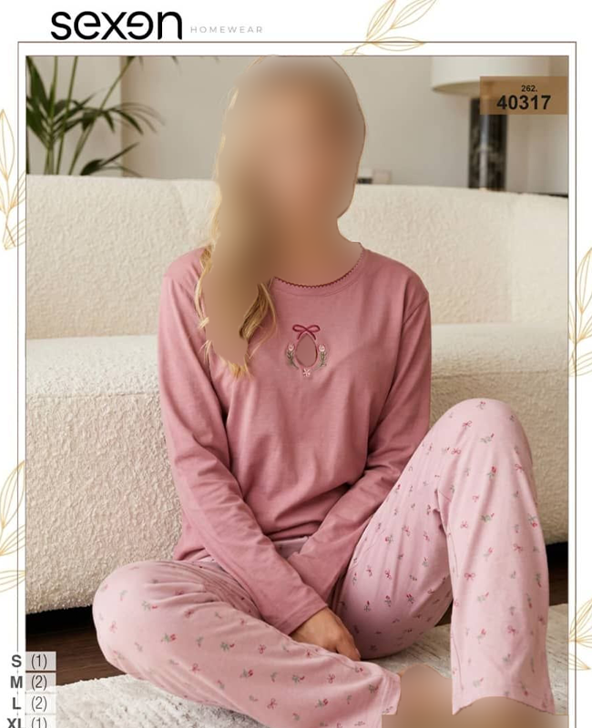 بلوز و شلوار سایز نرمال زنانه sexen کد 40317 بلوز و شلوار سایز نرمال زنانه sexen کد 40317