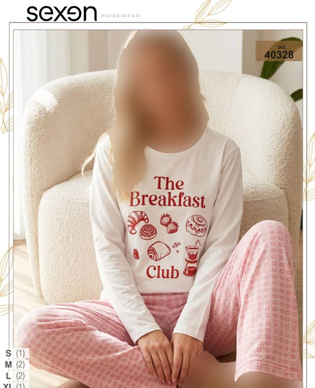 بلوز و شلوار سایز نرمال زنانه sexen کد 40328 بلوز و شلوار سایز نرمال زنانه sexen کد 40328
