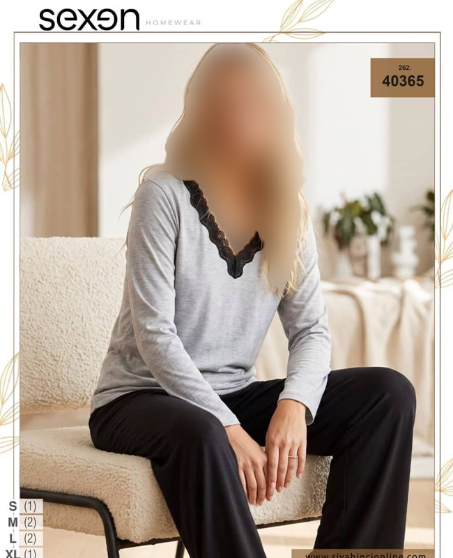 بلوز و شلوار سایز نرمال زنانه sexen کد 40365 بلوز و شلوار سایز نرمال زنانه sexen کد 40365