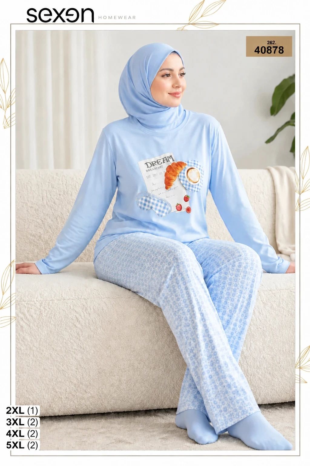 بلوز و شلوار بیگ سایز زنانه sexen کد 40878 بلوز و شلوار بیگ سایز زنانه sexen کد 40878