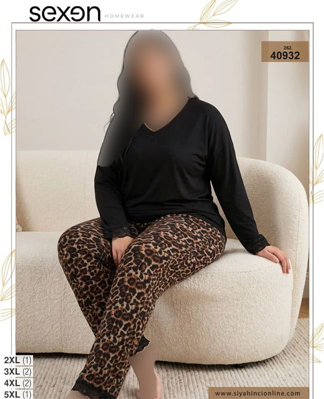 بلوز و شلوار بیگ سایز زنانه sexen کد 40932 بلوز و شلوار بیگ سایز زنانه sexen کد 40932