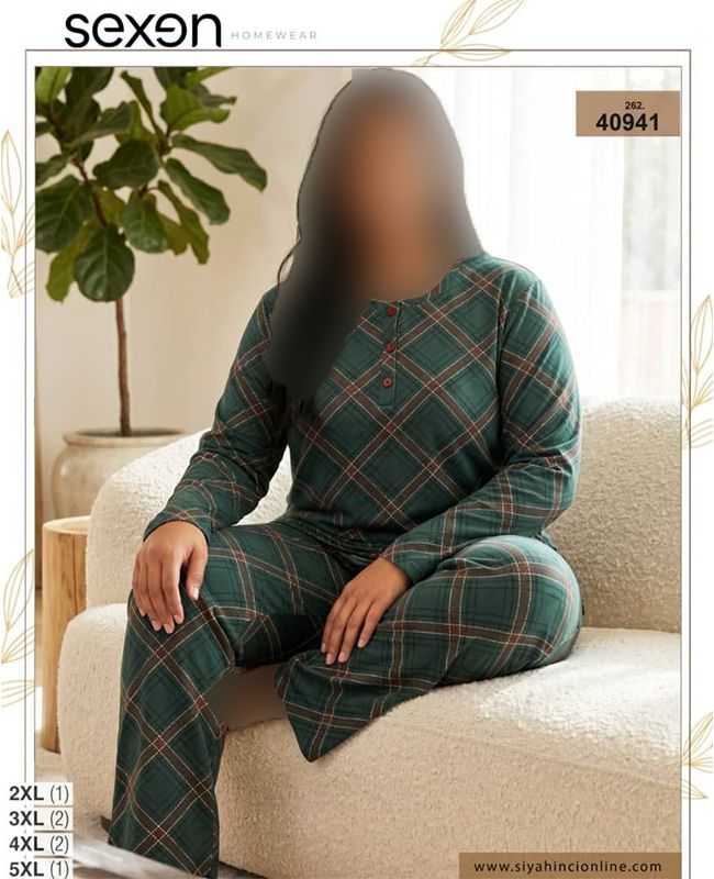 بلوز و شلوار بیگ سایز زنانه sexen کد 40941 بلوز و شلوار بیگ سایز زنانه sexen کد 40941