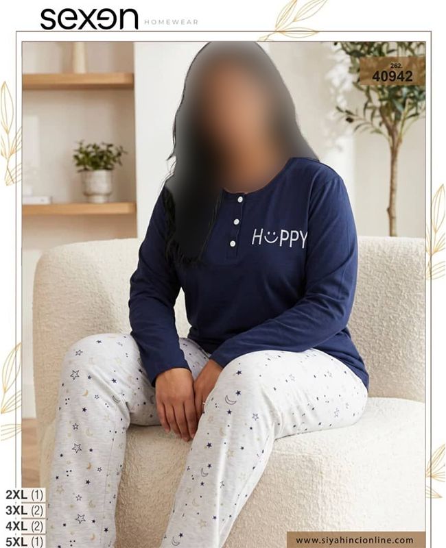 بلوز و شلوار بیگ سایز زنانه sexen کد 40942 بلوز و شلوار بیگ سایز زنانه sexen کد 40942