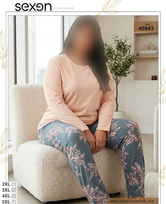 بلوز و شلوار بیگ سایز زنانه sexen کد 40943 بلوز و شلوار بیگ سایز زنانه sexen کد 40943