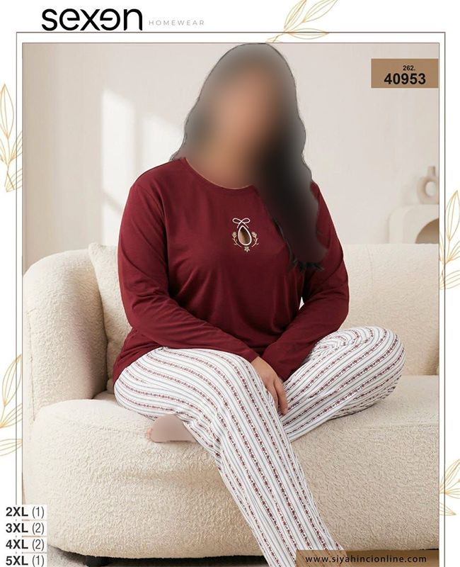 بلوز و شلوار بیگ سایز زنانه sexen کد 40953